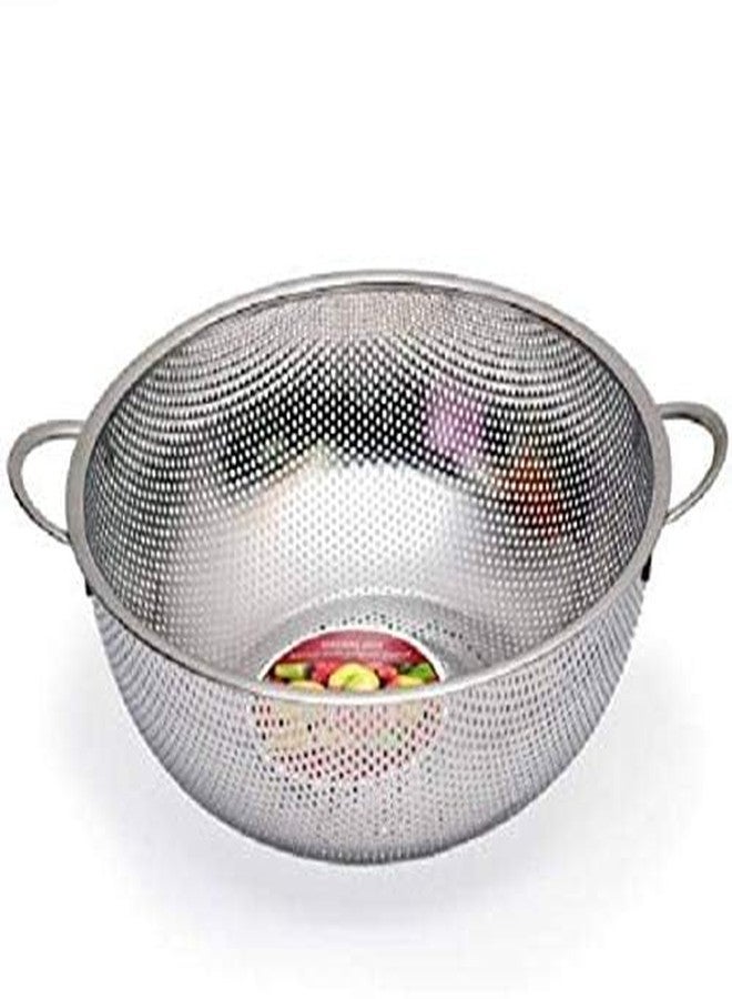 Matiko Pasta, Rice, Fruit, and Vegetable Drainer with Handle Stainless Steel Micro-Perforated Colander Kitchen Strainer Sieve (Big) - Image 3
